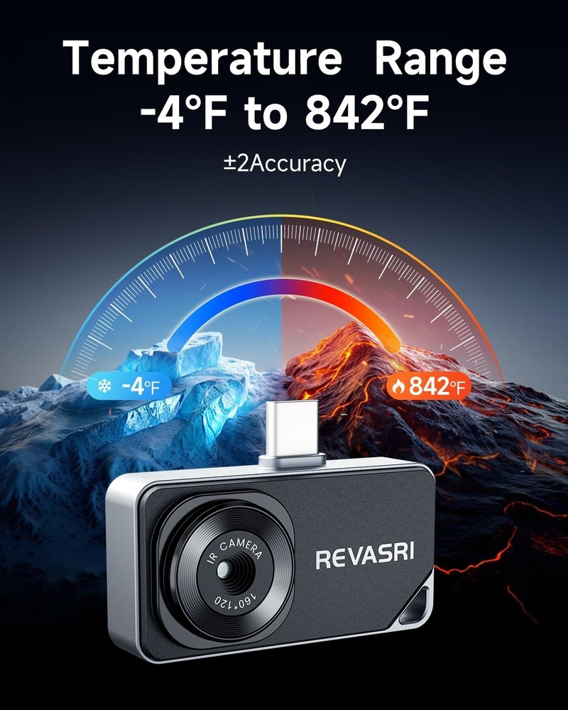Thermal Camera for USB-C iPhone & Android – 320×240 Super Resolution,15× Digital