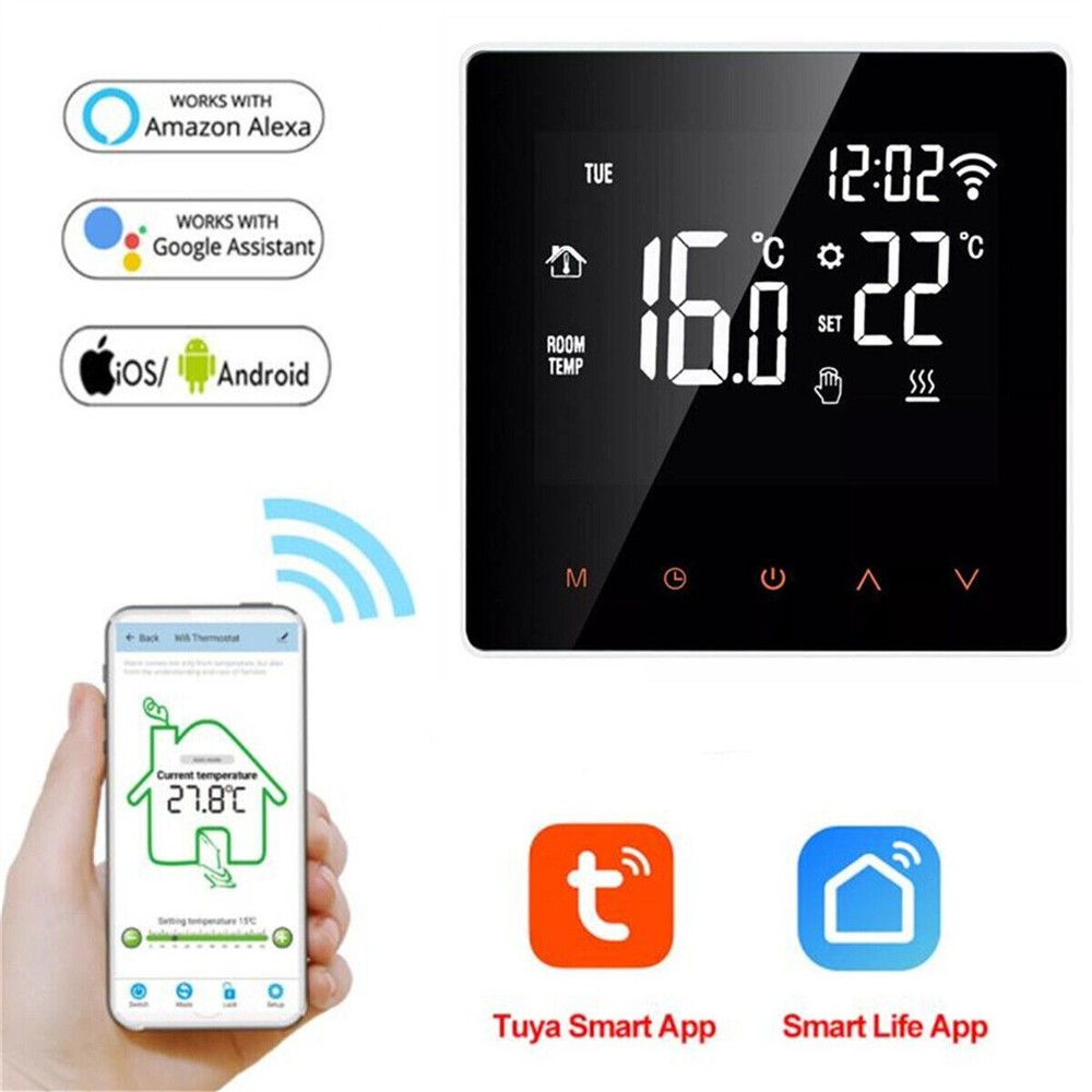 Wifi Digital Smart Thermostat Programmable Wireless Home Room Sensor App Control
