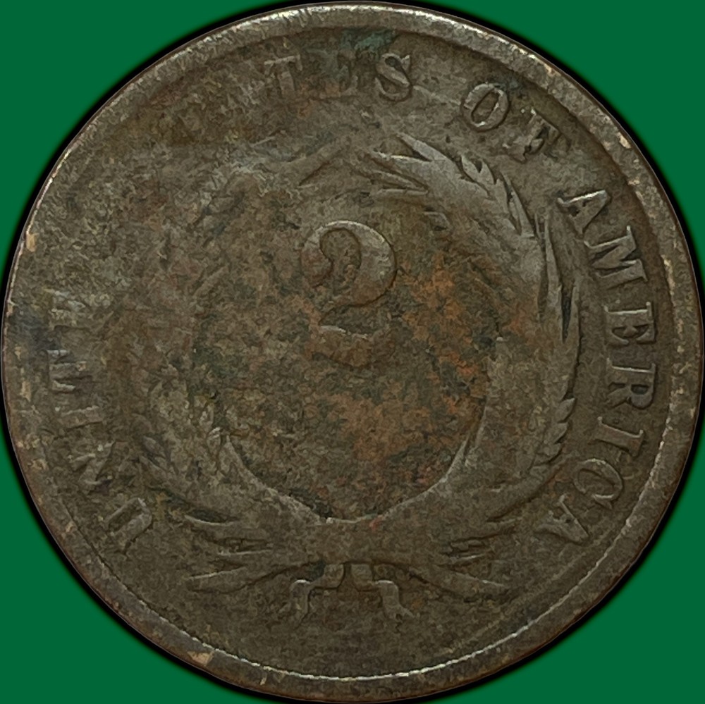 1864 Two Cent Piece Good G Coin, Issues #38615