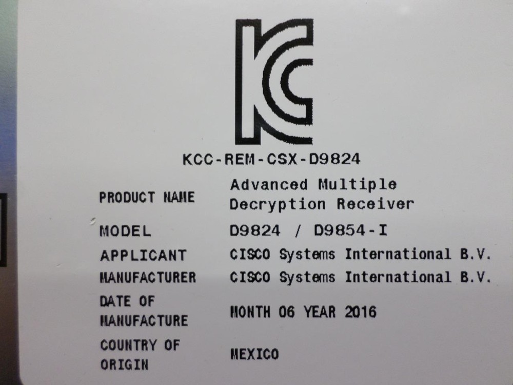 Cisco D9854-i Advanced Program Receiver