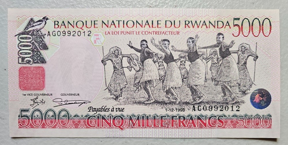 Rwanda 5000 Francs 1998 Unc