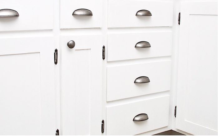 2-1/2" or 3" Dual Mount Cup Pull Antique Iron