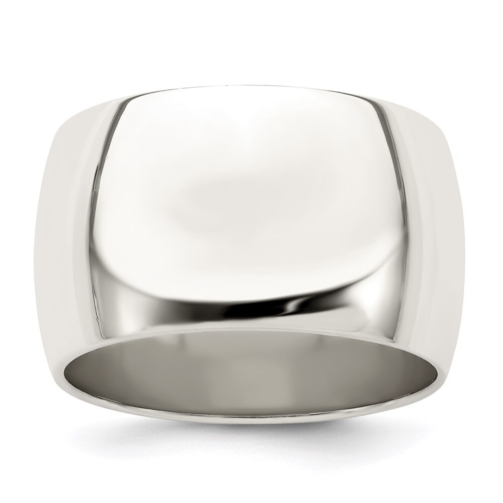 Sterling Silver 12mm Half Round Size 8 Band Ring