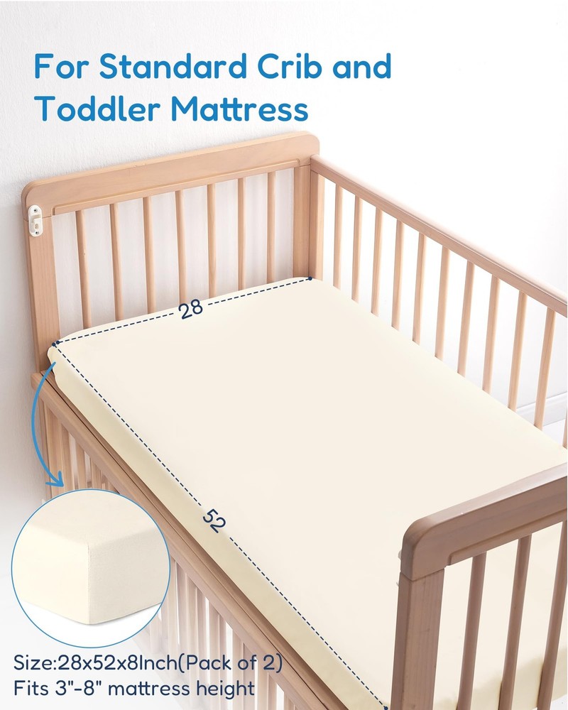 TotChill Crib Sheets 2 Pack, Fitted Sheet Sheets, Butterfly Bloom