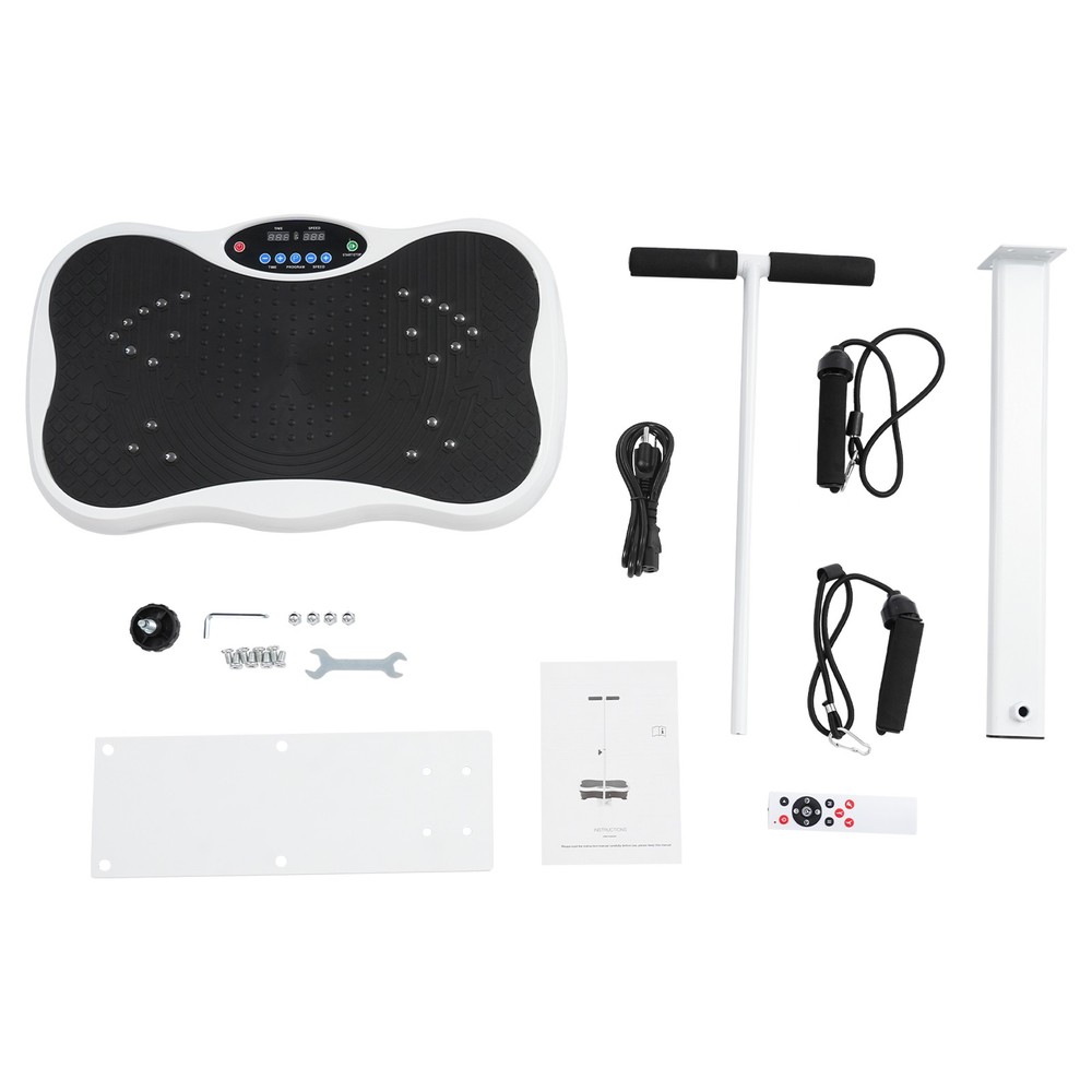 Vibration Plate Exercise Machine with Adjustable Handle and Remote Control