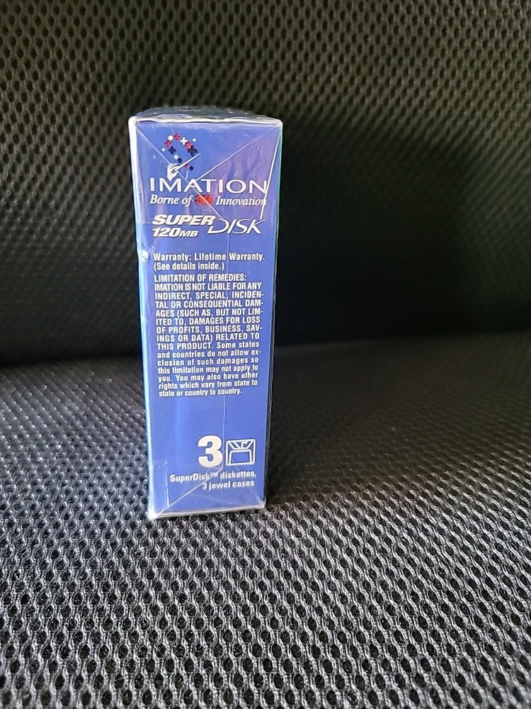 Imation SuperDisk 120MB (3-Pack) LS-120 Diskettes 3M SEALED Vintage Floppy Disk