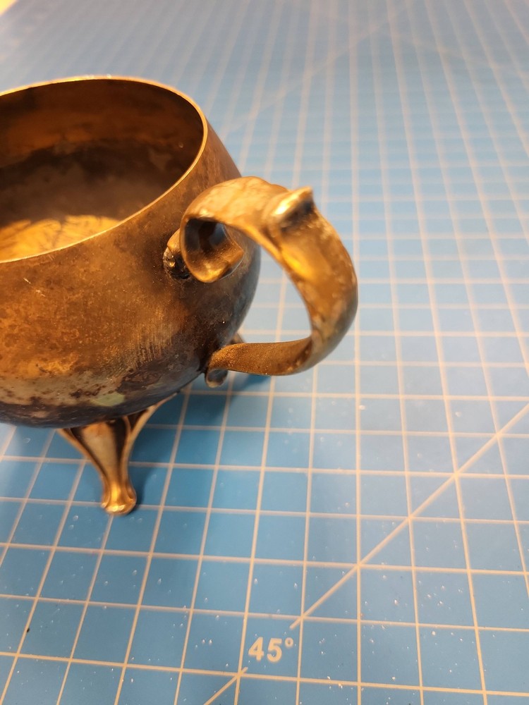 Silver Plated Creamer Vintage Small Pitcher Footed Server Tableware Decor 5.5"
