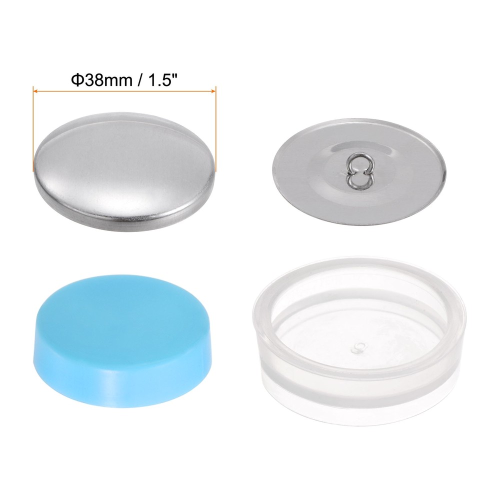 20 Sets Self Cover Button Kit 38mm Aluminum Button with Tools