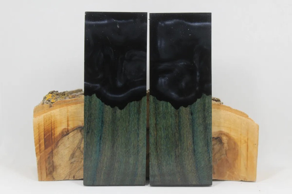 HYBRID STABILIZED DYED MAPLE ONYX CUSTOM COMPOSITE KNIFE HANDLE MATERIAL (8221)