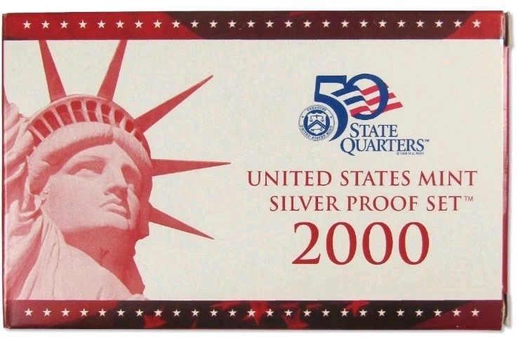2000 S SILVER Proof Mint Set, Original Government Packaging OGP COA 🔥