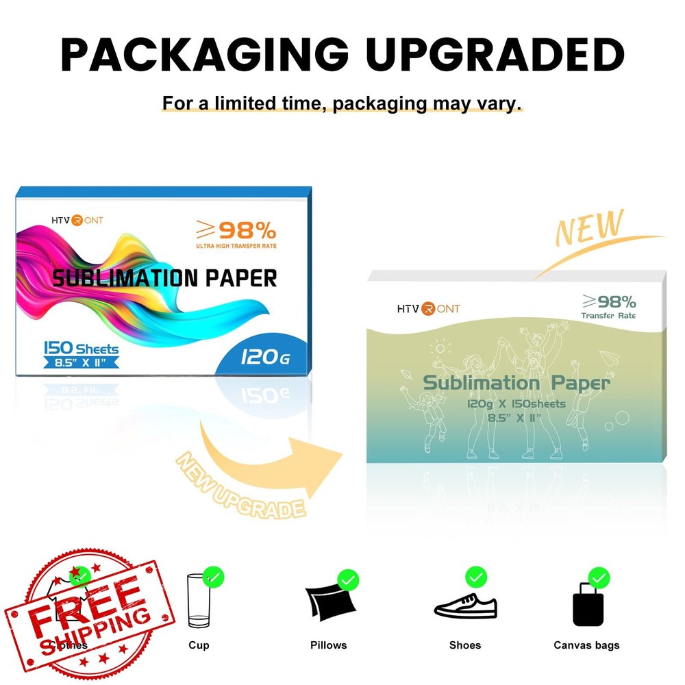 HTVRONT Sublimation Paper 8.5x11 150 Sheets 120gsm
