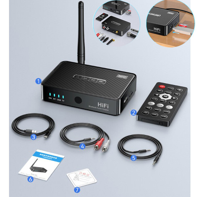 Bluetooth 5.1 Transmitter Receiver Long Range For TV Home Stereo Audio Adapter☑@