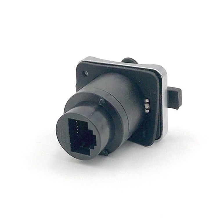 Ethernet Connector RJ45 Socket Panel Mount Receptacles Waterproof IP67 Fast Data