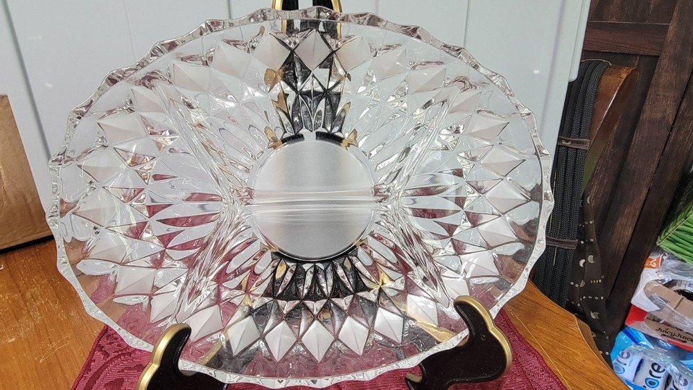 Vintage Crystal Divided Serving Dish