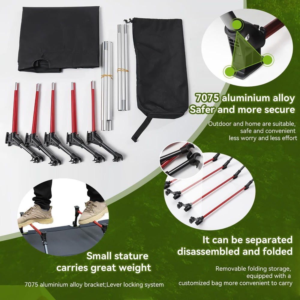 Portable Camping Cot Sleeping Cot Ultralight Backpacking Camping Cot Black