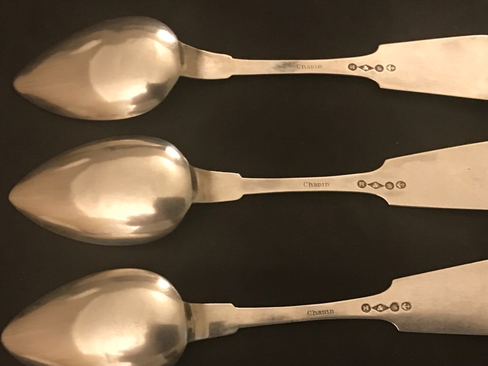 THREE COIN SPOONS FROM SYRACUSE, NEW YORK.