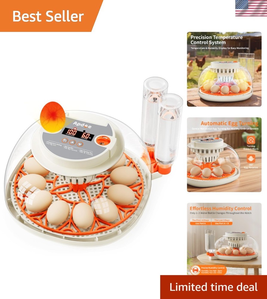 Efficient Egg Incubation System with Removable Tray & Expert Support – 12 Eggs