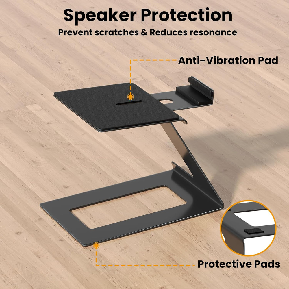 Desktop Speaker Stands Pair, Speaker Riser for Most Small & Medium Bookshelf Spe