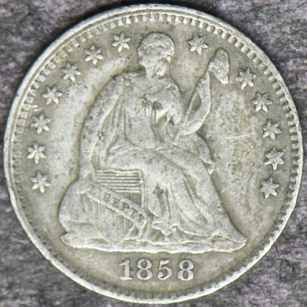 1858 Seated Liberty Silver Half Dime - ✪COINGIANTS✪