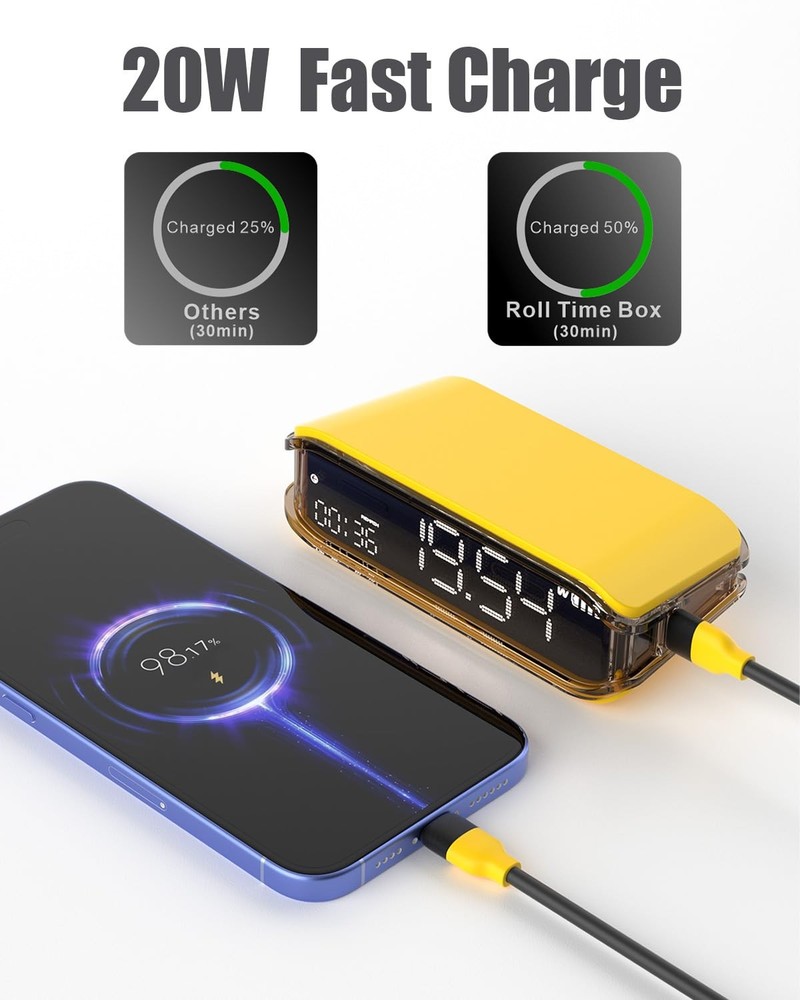 Small Digital Alarm Clock Adjustable Brightness Pomodoro Timer Heavy Sleeper