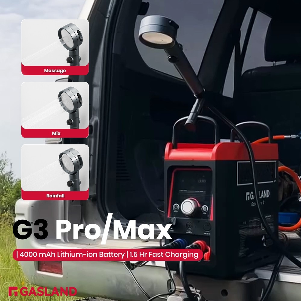 GASLAND G3 1lb Propane Hot Water Heater On Demand Portable Camping Shower Pump