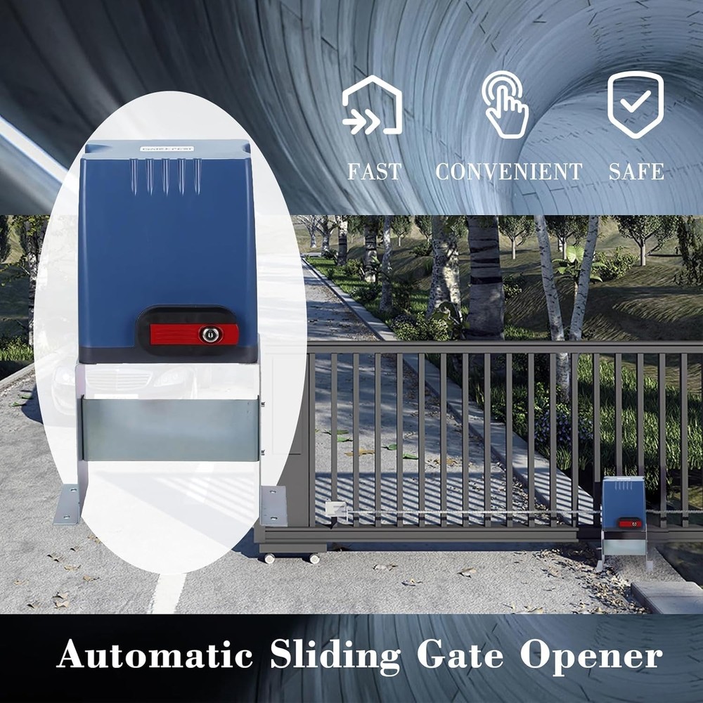 Sliding Gate Opener with Remote Controls & Security Photocell Sensor,Chain Drive