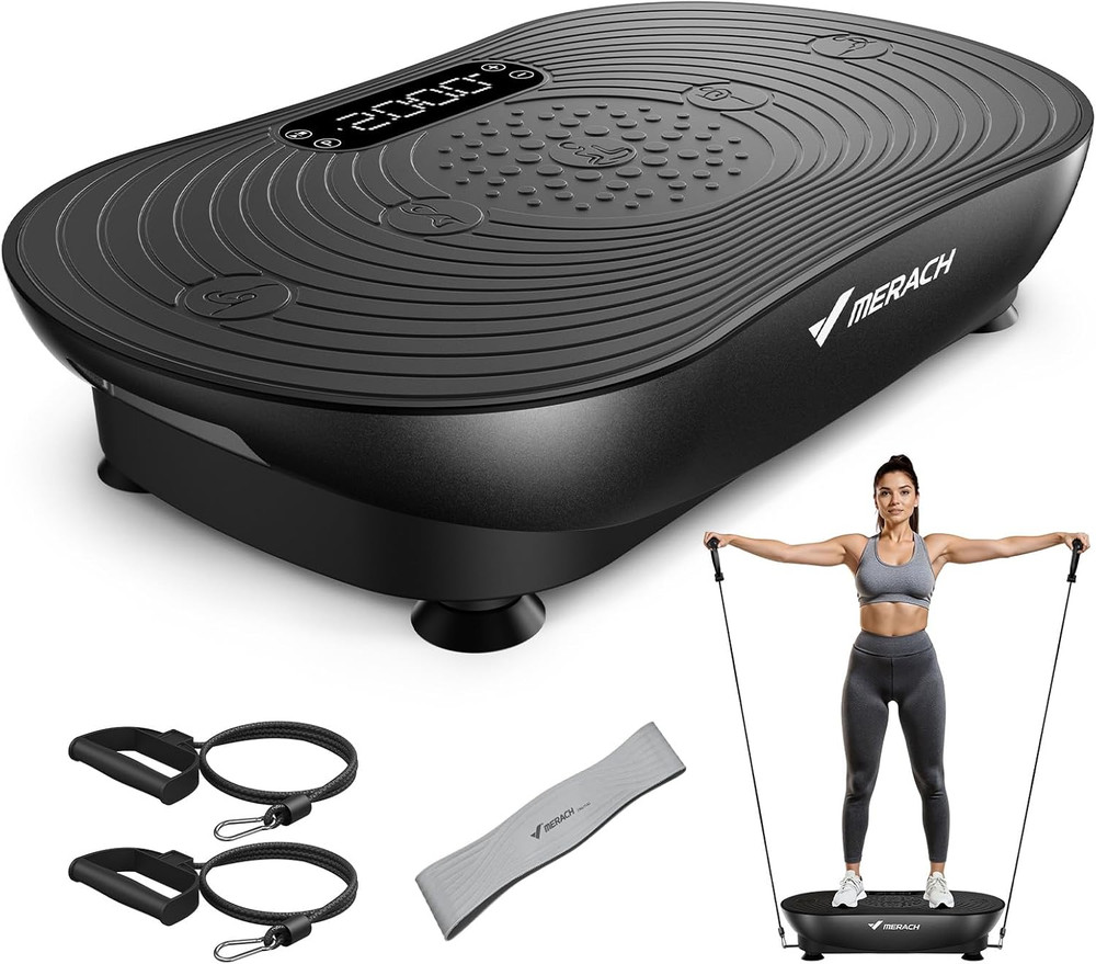 MERACH Vibration Plate Exercise Machine, Vibrating Platform for Lymphatic Draina
