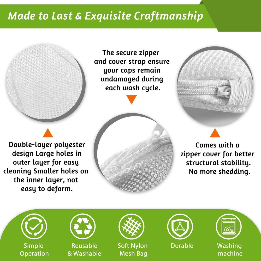 2 Pack Hat Washer Cage for Baseball Caps White