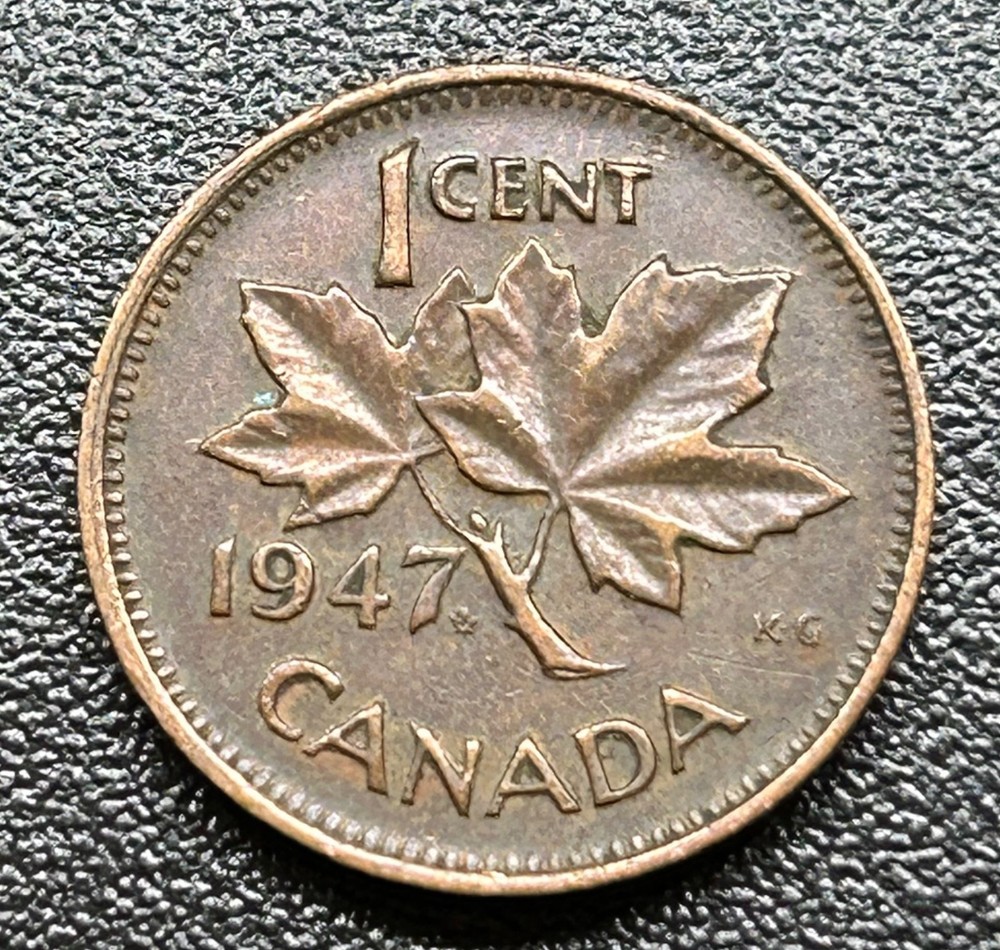 1947 Maple Leaf  Canada 1 Cent One Nice Coin. #389