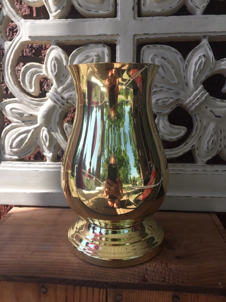 Beautiful Brass  Church Vase - Never Used!