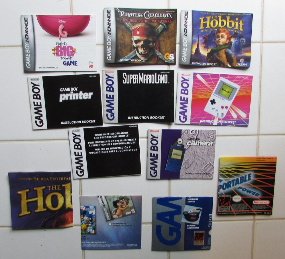 Nintendo Game Boy Basic / Advance / Color manuals & boxes gameboy booklets