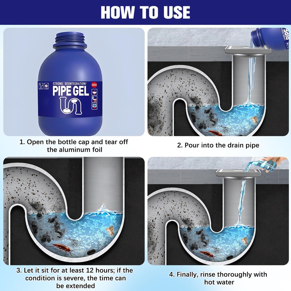 Pipe Bobo Drain Cleaner for Kitchen Sinks, Professional Drains Clog Remover,...