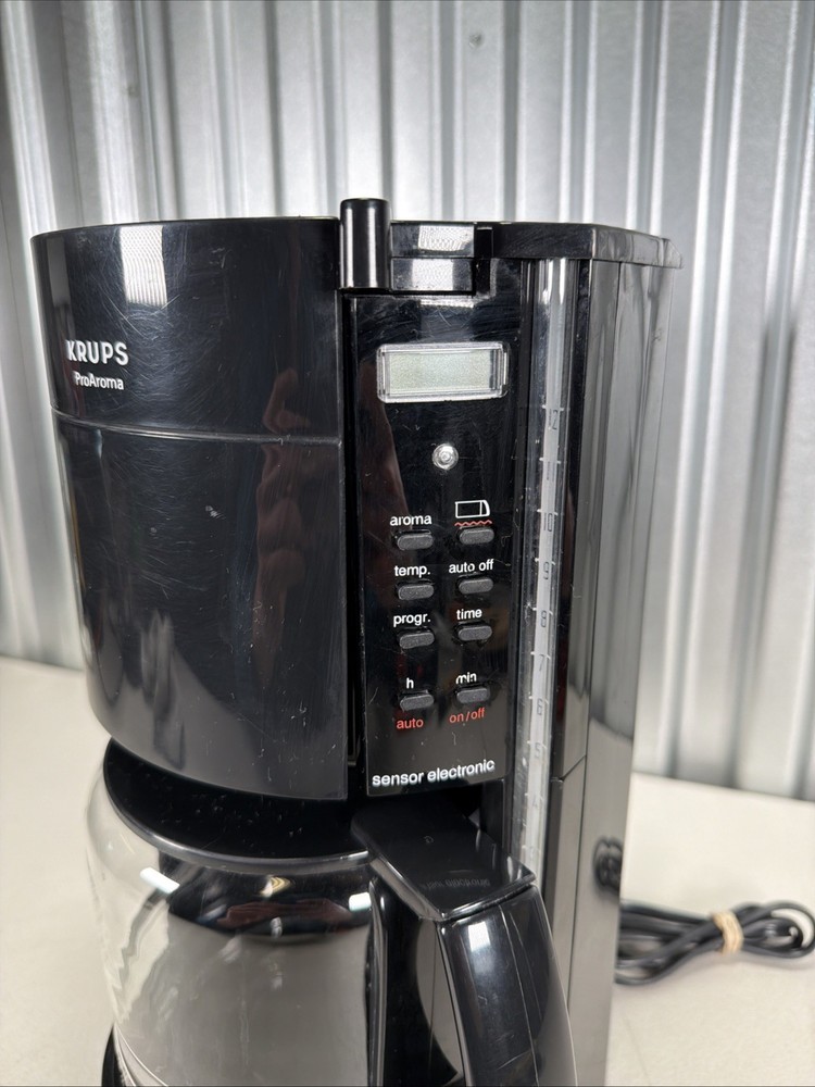 Krups ProAroma Programmable 12-Cup Coffee Maker Type 453 Black - Working!