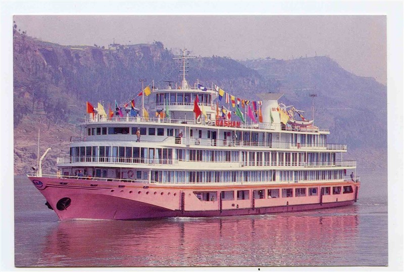 2 SS Bashan Chinese River Boat Postcards China