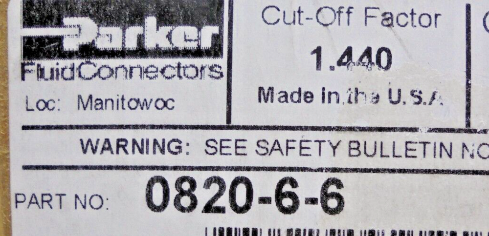 PARKER 0820-6-6