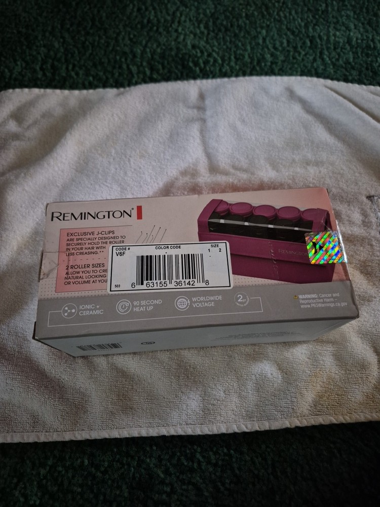 Remington Compact Ceramic Hot Rollers 10 Ionic Rollers J-Clips Travel Case