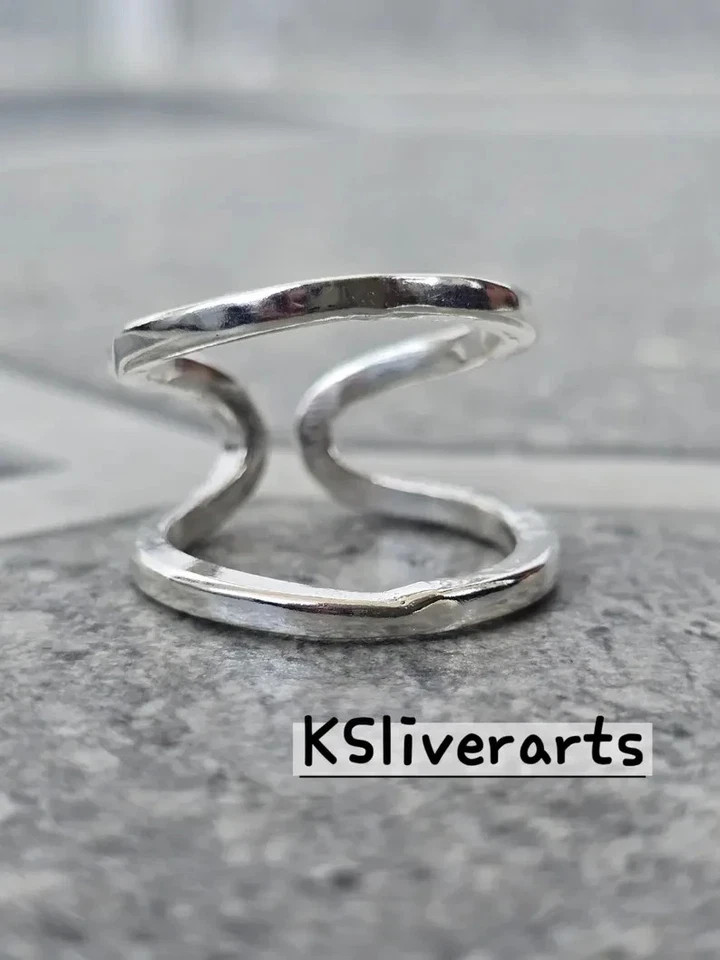 Splint Knuckle Ring 925 Silver Statement Both Ring Arthritis Ring Simple Midi Ri