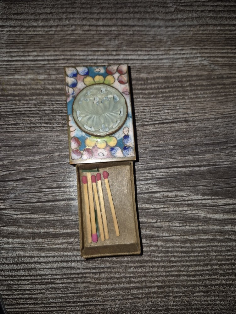 Vintage cloisonné Match Box