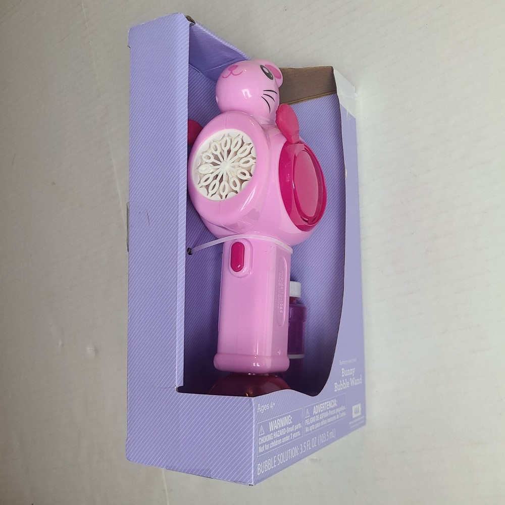Pink Bunny Bubble Wand Battery Operated Easter New