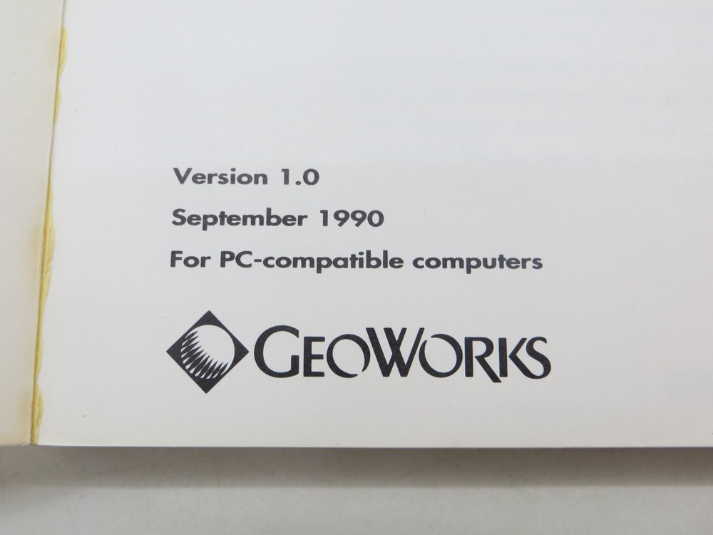 GeoWorks Ensemble Version 1.0 User's Manual vintage 1990 computer reference book