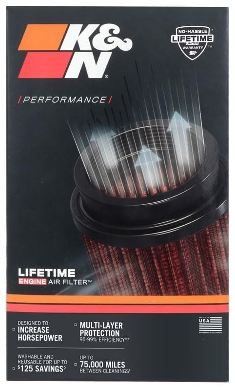 High-Flow Original Lifetime Universal Clamp-On Air Filter: High Performance,
