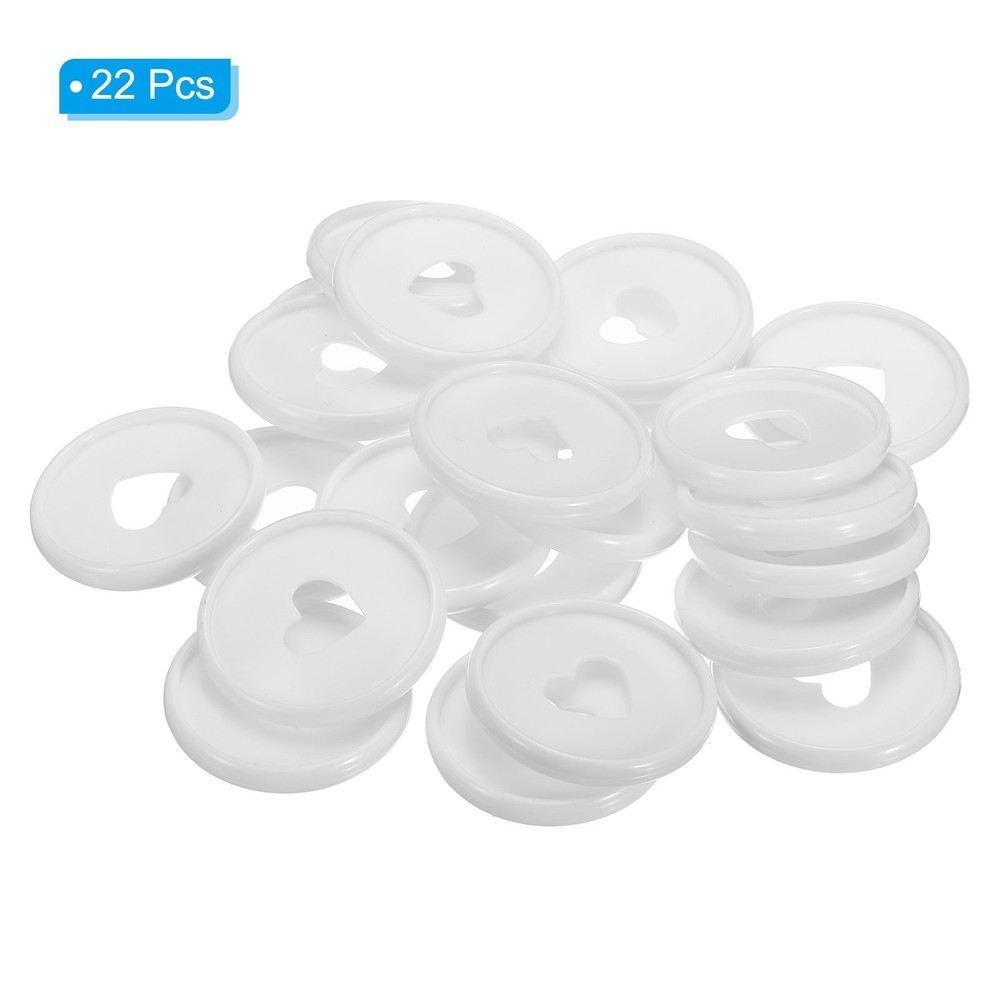 35mm Book Binding Discs 22pcs Discbound Expansion Discs Heart, White