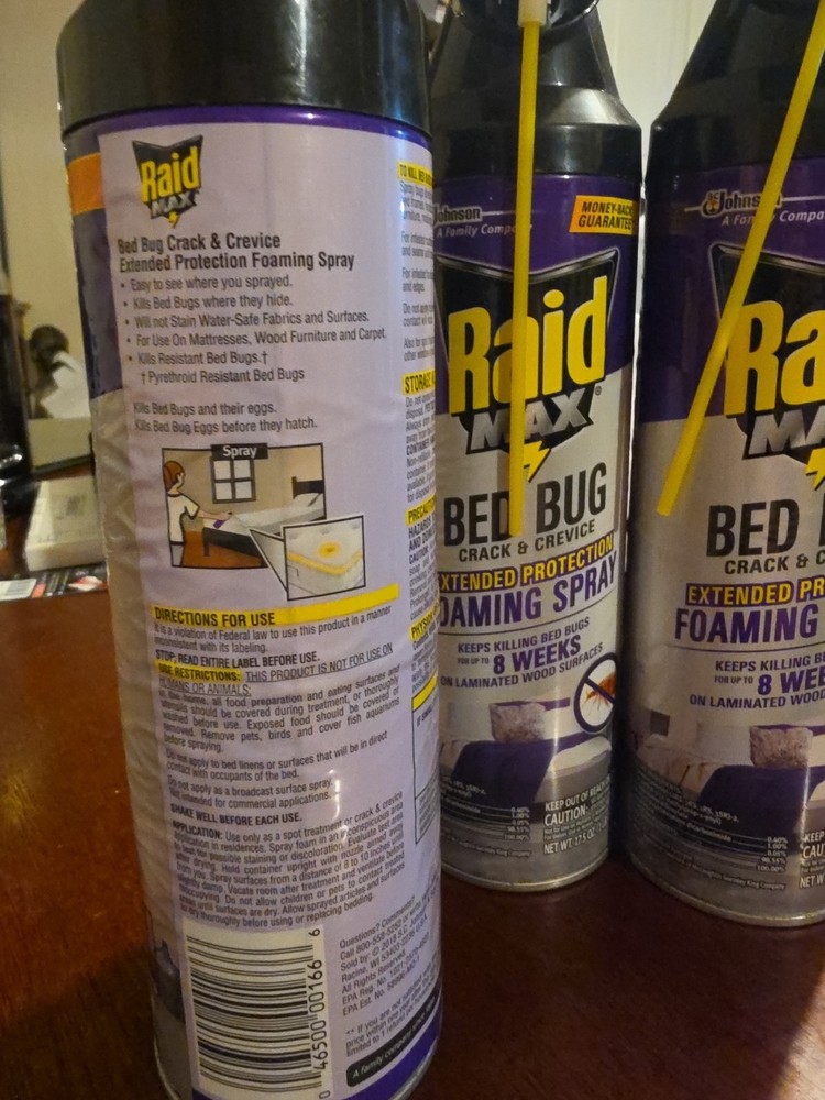 Raid Max Bed Bug Foaming Spray Crack Crevice 17.5 oz Extended Protection ( 3pc