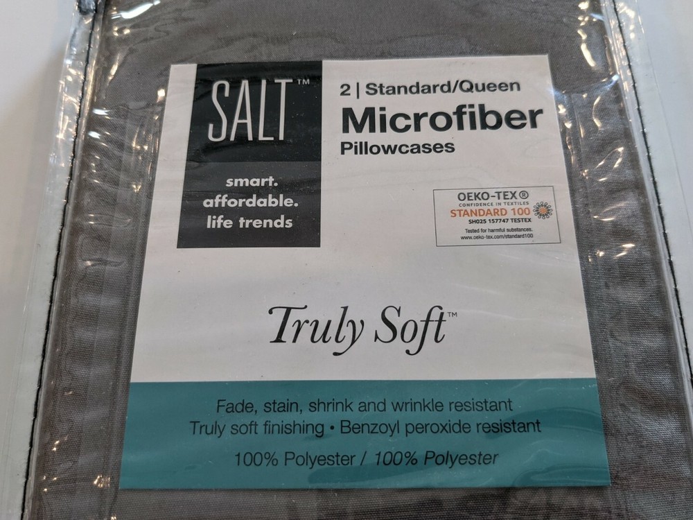 SALT™ Microfiber Standard/Queen Pillowcases in Gray