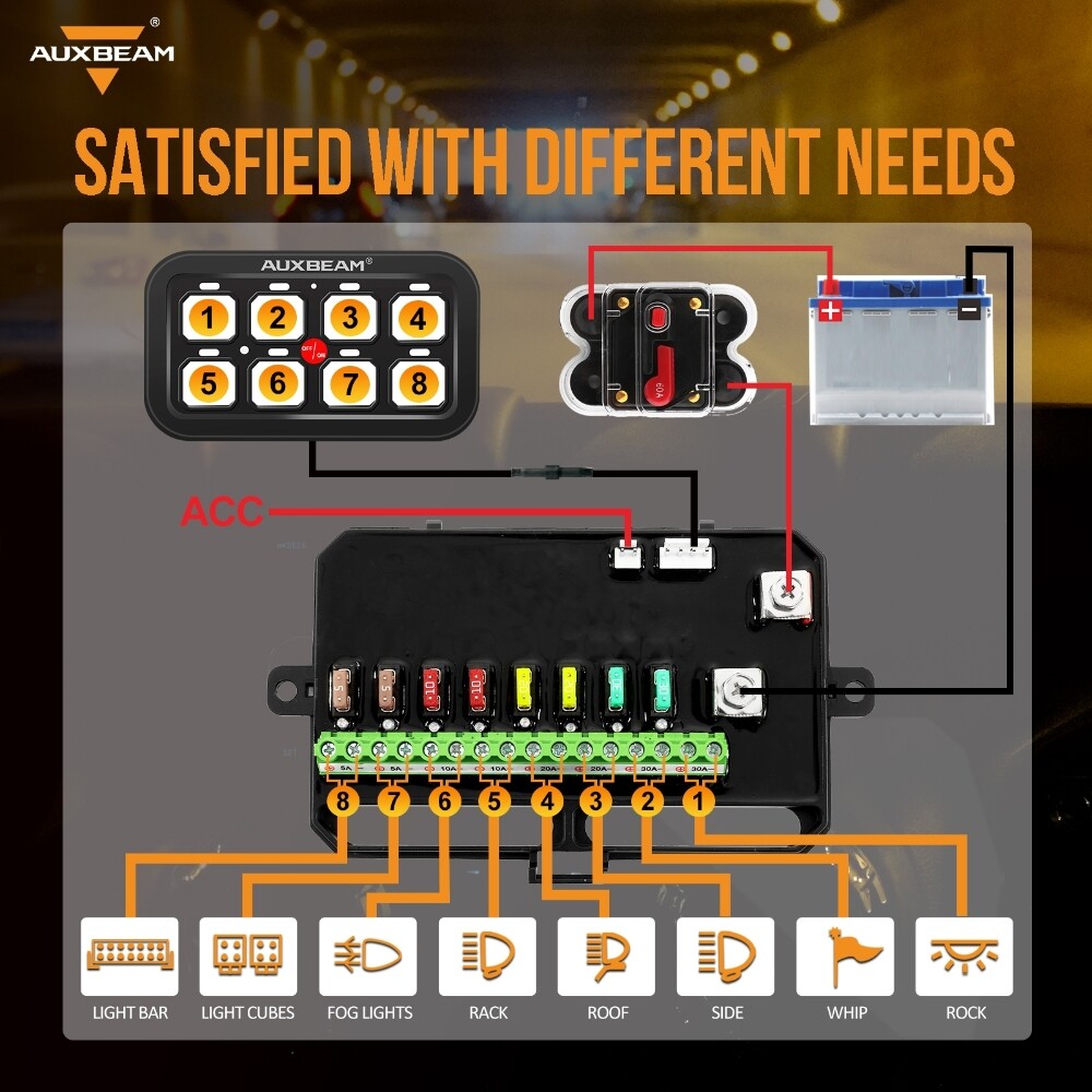 8 Gang Switch Panel Circuit Control & Waterproof Case For Can-Am Maverick X3