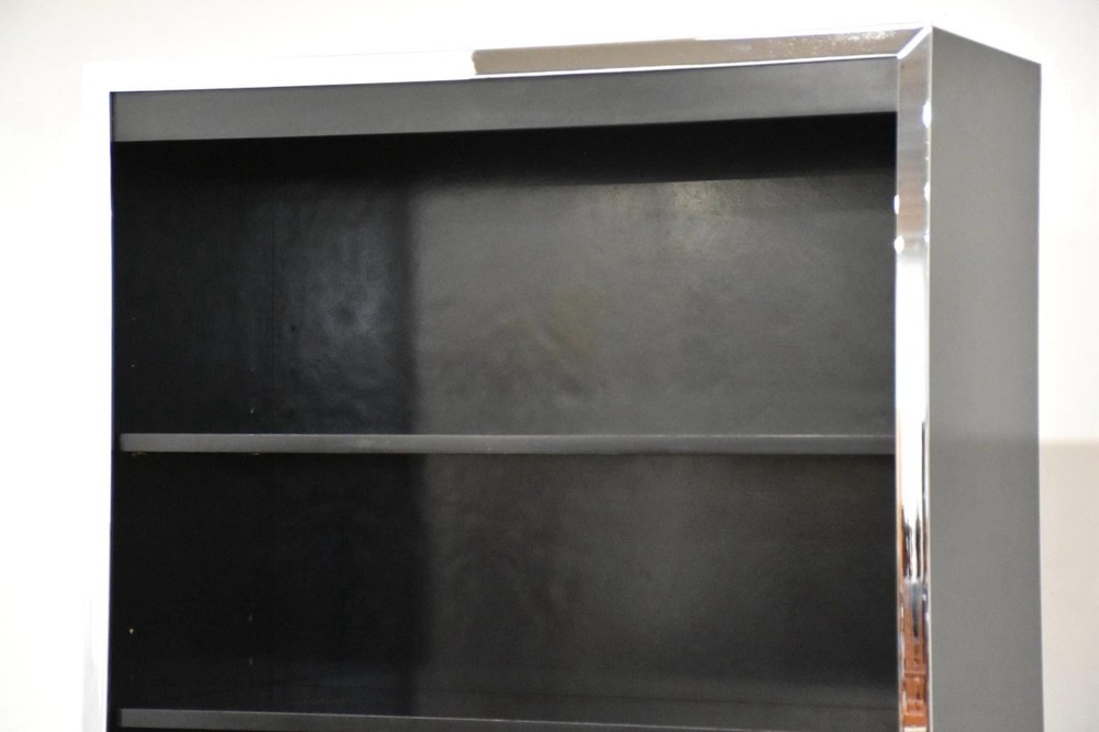 Milo Baughman Style Chrome Bookcase John Stuart