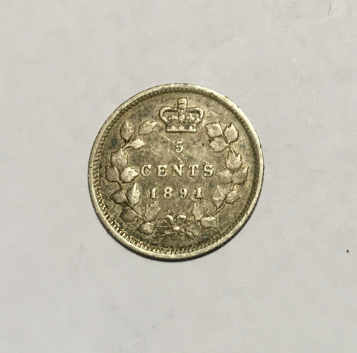 Canada 5c Silver 1891.       XF