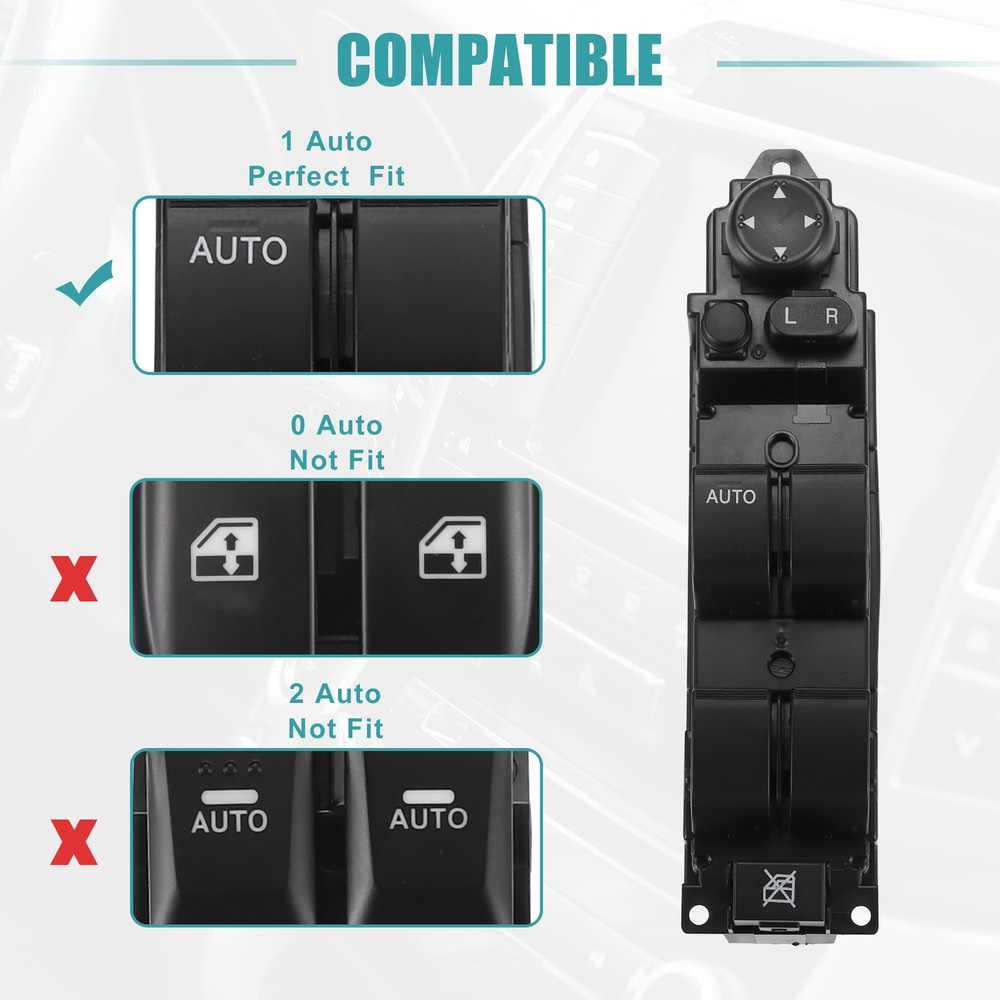 Pack (1) Front Left Driver Side Master Power Window Switch for Mazda 2 2011-2014