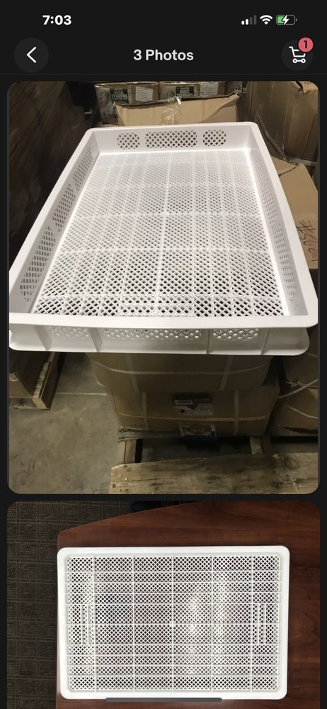 4 Brand New White Plastic Pasta, Perforated Stackable Drying Trays