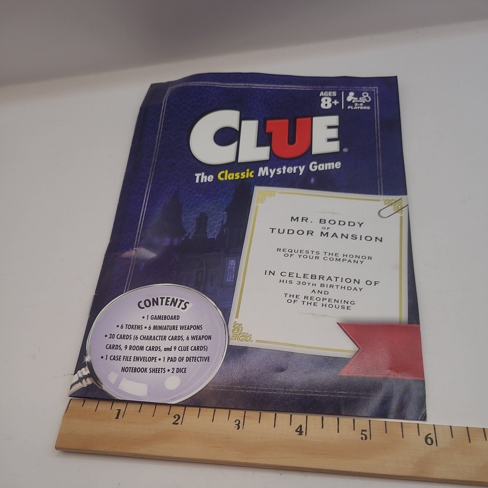Clue Board Game Replacement Manual Only Hasbro 2015